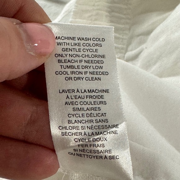 Elie Tahari Woman's Size 2X White 100% Linen Sheer Pull On Pants Swim Coverup - Picture 9 of 12